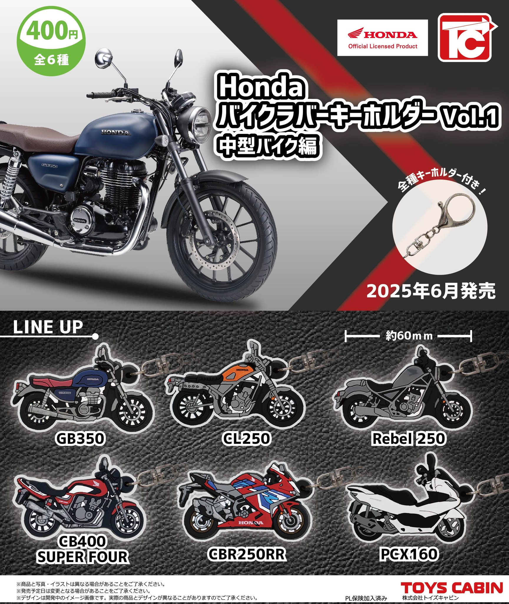 予約・購入】Hondaバイクラバーキーホルダー 中型編 /設置場所