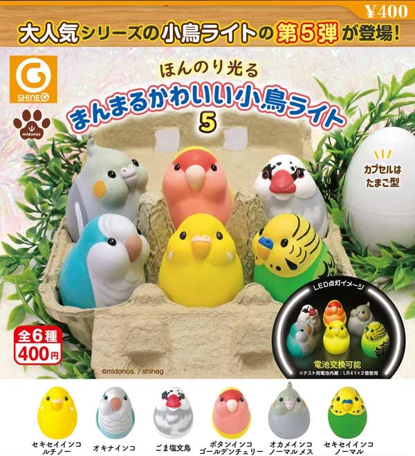 ほんのり光る まんまるかわいい小鳥ライト5