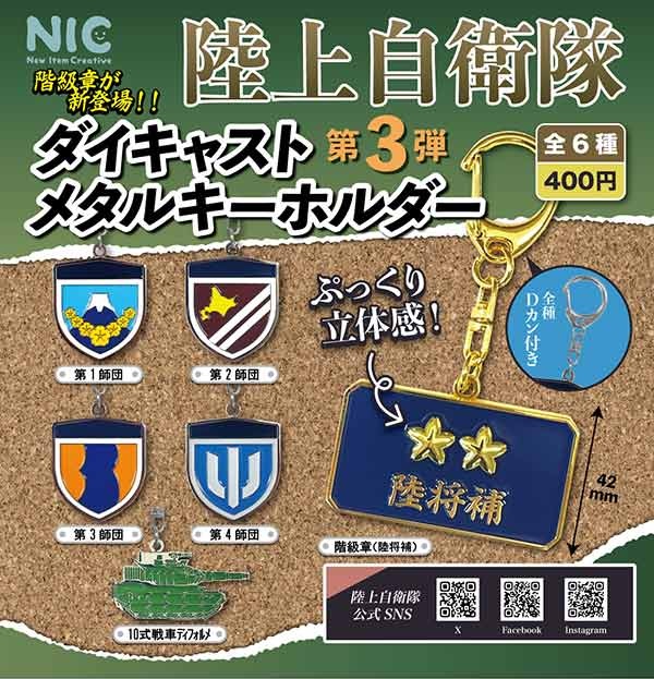 陸上自衛隊ダイキャストメタルキーホルダー 第三弾