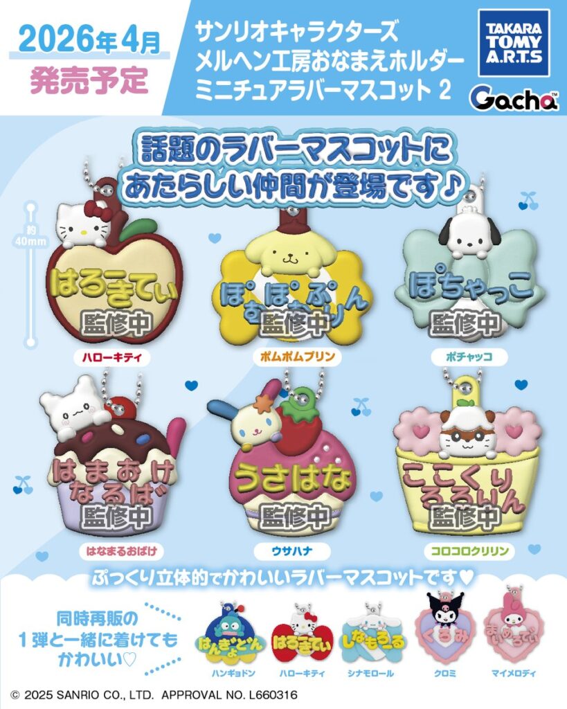 サンリオキャラクターズ メルヘン工房おなまえホルダー ミニチュアラバーマスコット２