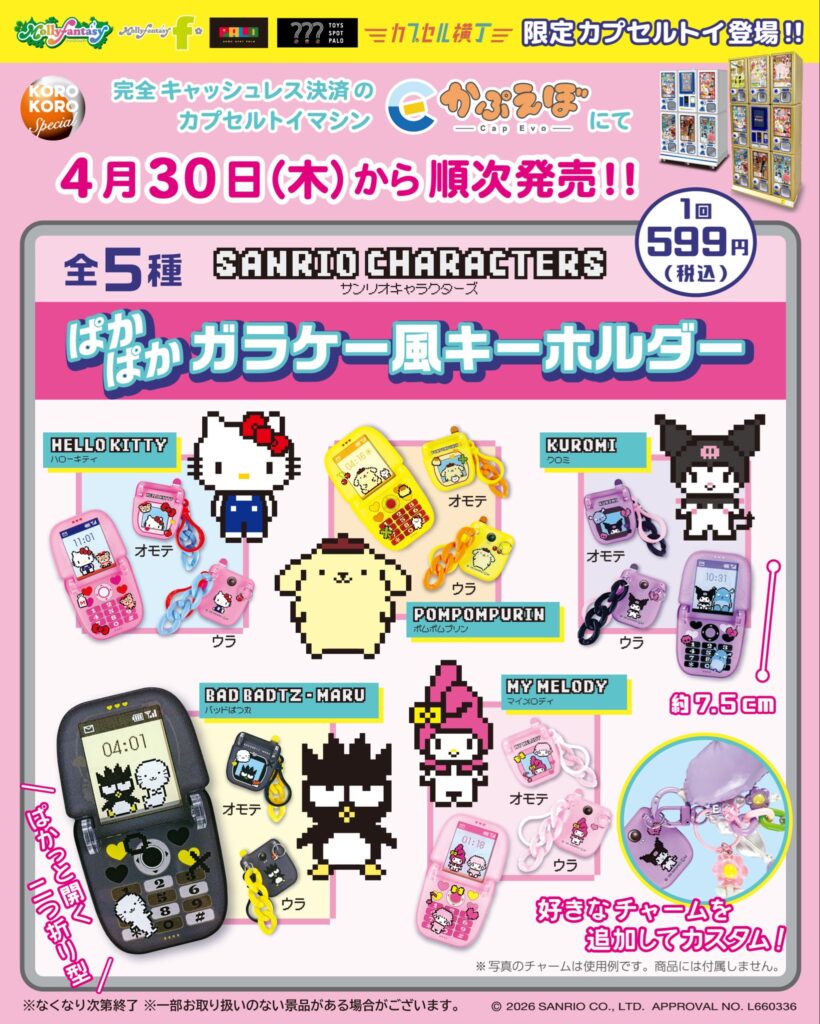 サンリオキャラクターズ ぱかぱかガラケー風キーホルダー